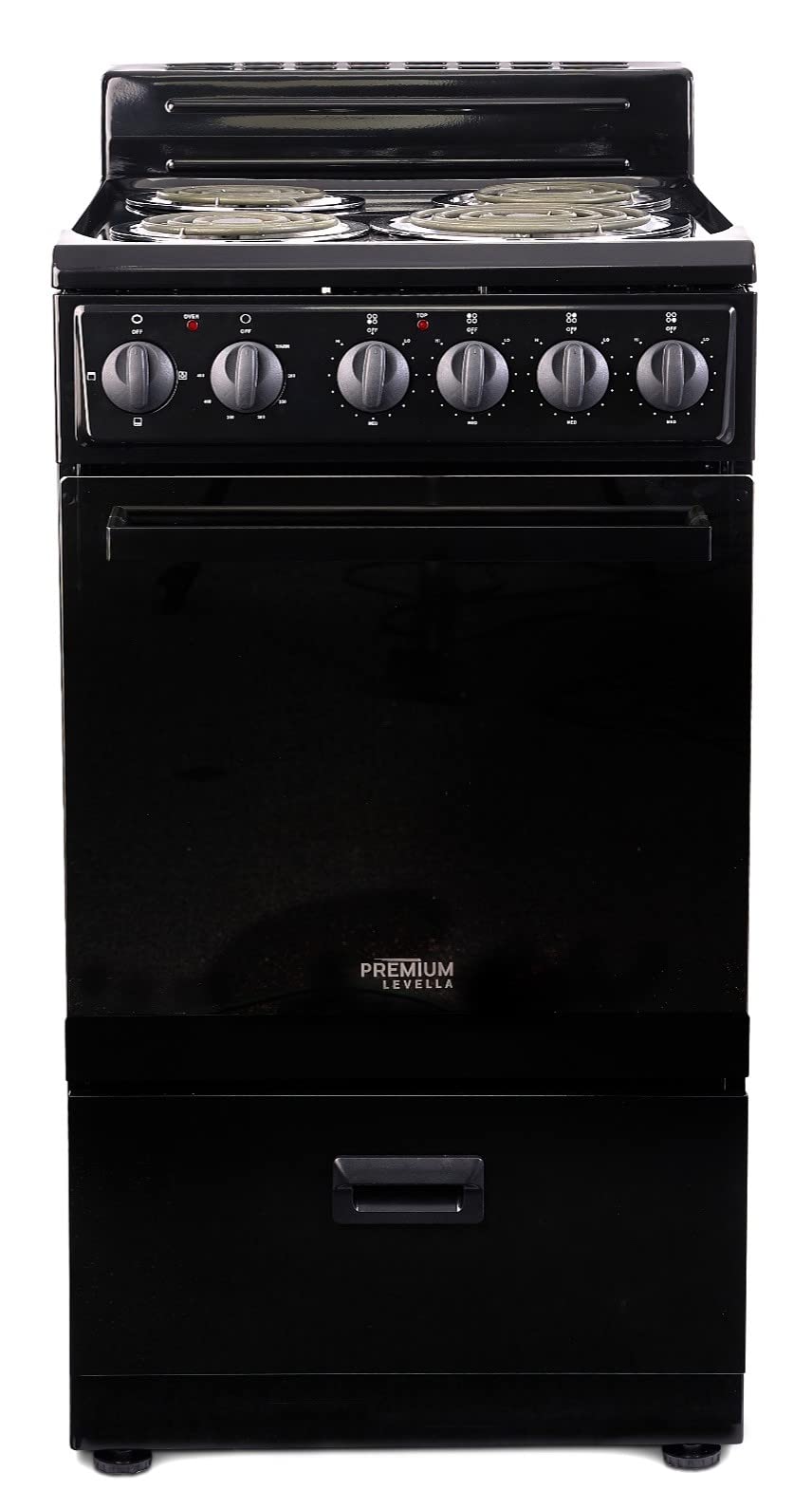 Premium LEVELLA 20 in. 2.2 cu. ft. 4-Burner Single Oven Electric Range with Stor