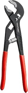 HAUTMEC 250mm Water Pump Pliers, Auto Adjusting Tongue and Groove Joint Pliers, One-Hand Spring-Loaded Design, CRV Steel V-Jaw with Comfort Grip, for Plumbing, Home Repair and Pipe Fittings, HT0088