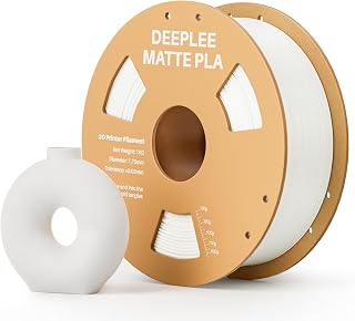 DEEPLEE Matte PLA Filament 1.75mm Matte White 1kg | Refine Matte Texture, Strong Layer Adhesion, Matte 3D Printer Filament, Accuracy +/- 0.02mm, Fits for Most FDM 3D Printers