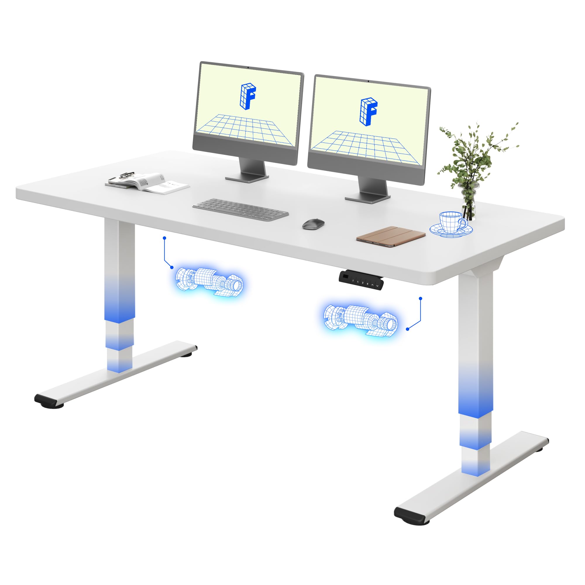 FLEXISPOT Höhenverstellbarer Schreibtisch mit Dualmotor 160×80 cm