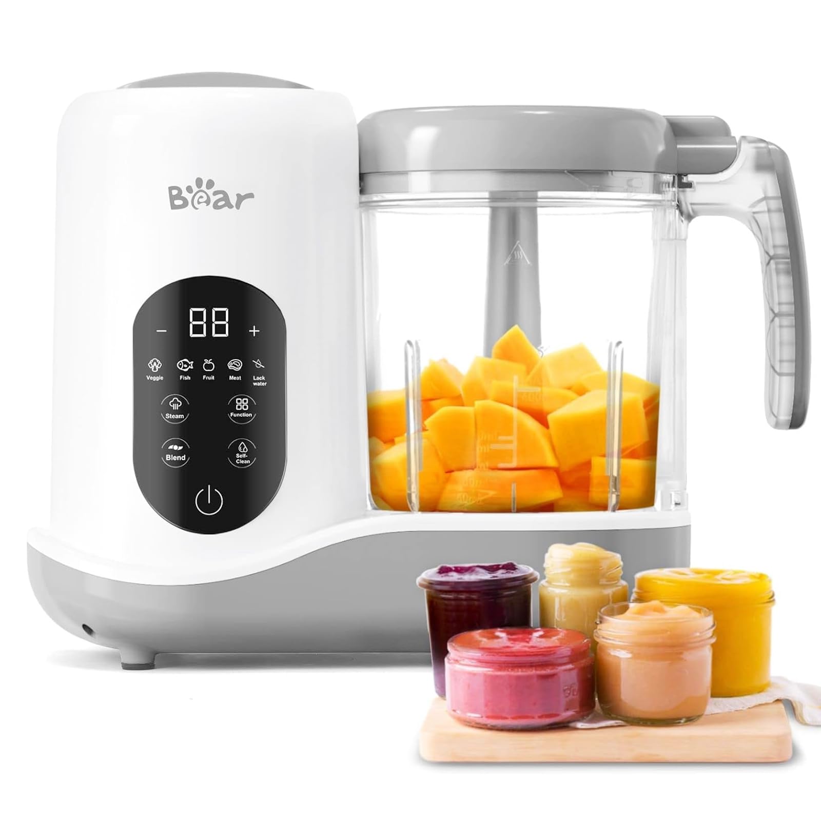 Bear Baby Food Processer, Auto Cooking and Grinding with 4 Menu Multifunctional 