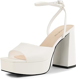 Modatope Platform Heels for Women Chunky Heel Open Toe Ankle Strap Sandals