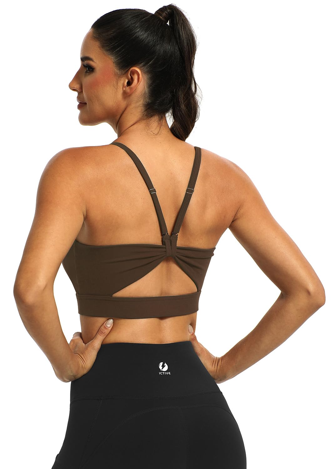 Reggiseni sportivi da donna ad alto impatto, push-up, con cavità sulla schiena, 
