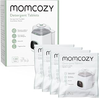 Momcozy Official Washing Block for KleanPal Pro Baby Bottle Washer, 120 Pcs | Detergent Tablets for Cleaning Baby Bottles, Breast Pump Parts, Feeding Accessories, Rinse-Free, BPA-Free, Travel & Home Use