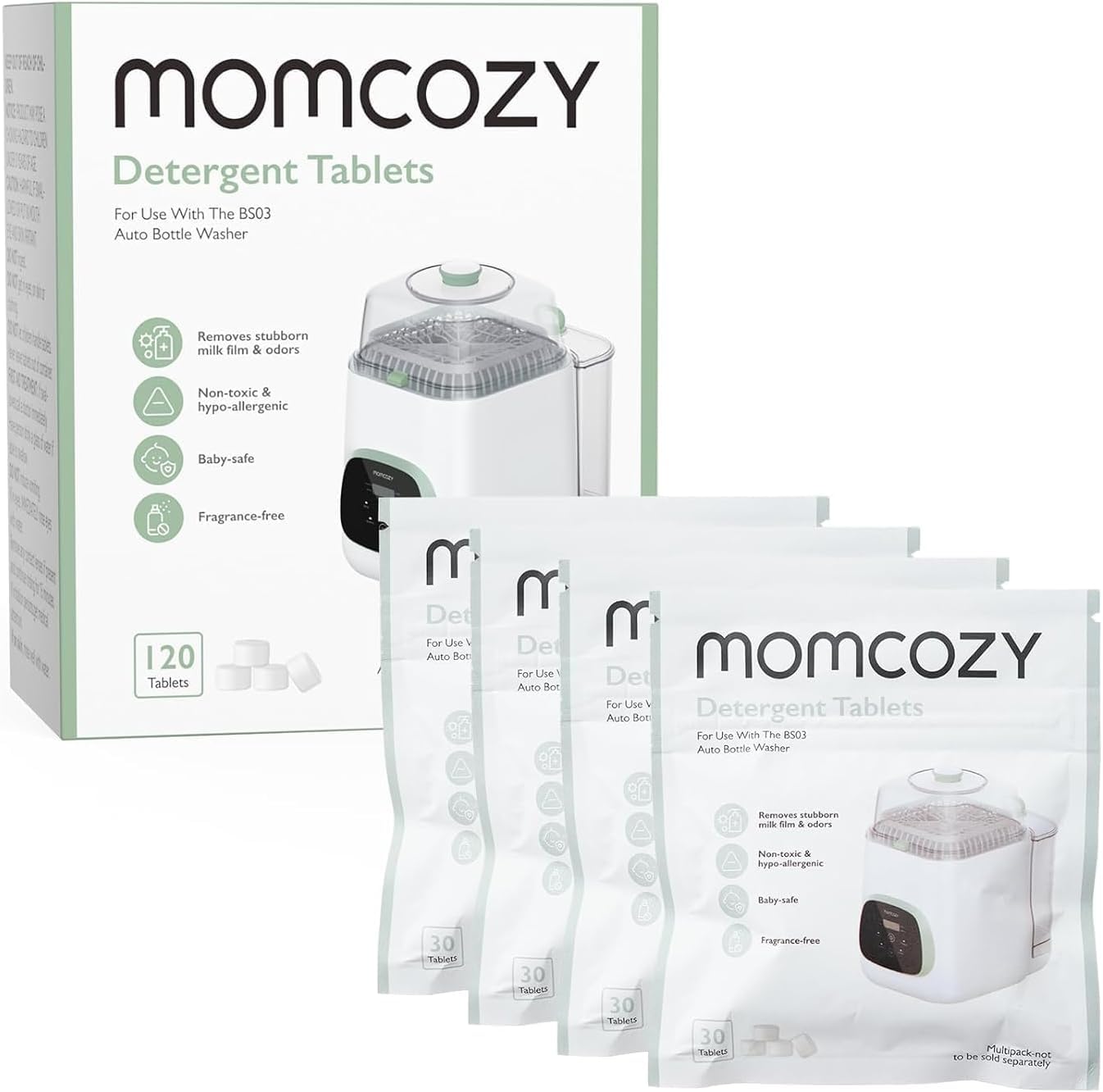 Momcozy Official Washing Block for KleanPal Pro Baby Bottle Washer, 120 Pcs | De