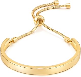 14K Gold Bracelets for Women Adjustable Slider Bracelet Bangle Bracelets for Women Gold Silver Chain Bracelet