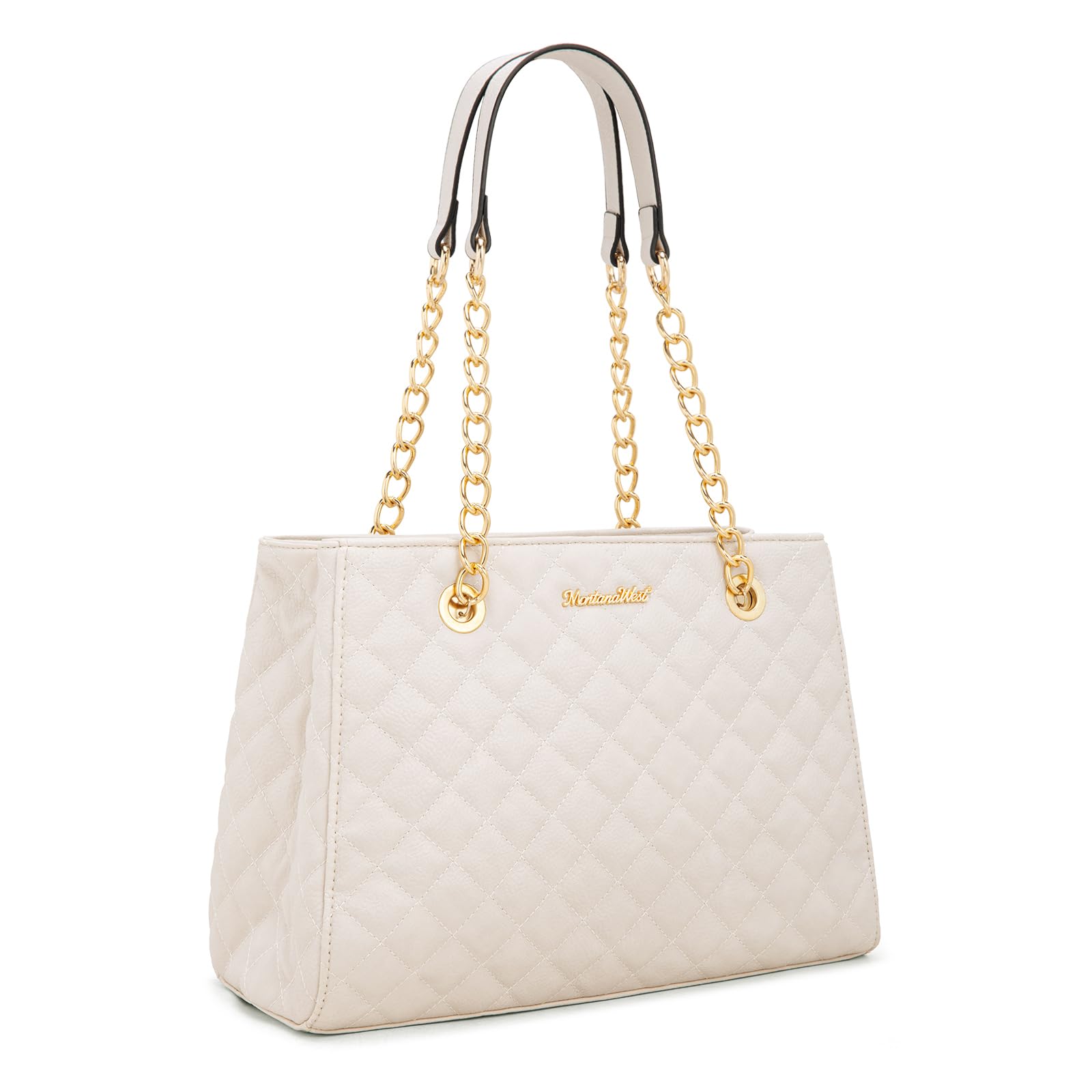 Montana West Bolso de hombro para mujer, tamaño mediano, con cadena acolchada