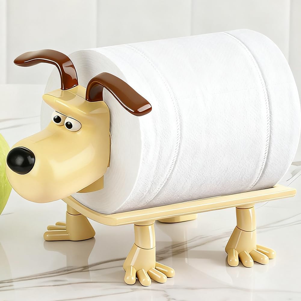 Adorable Dog Toilet Paper Holder - Funny Freestanding Bathroom Decor, Novelty Ca