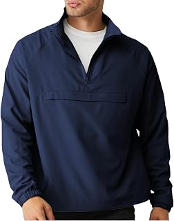Aulemen Pullover da uomo casual con zip a un quarto - Giacca a vento atletica leggera Giacche da trekking Golf per uomo collo a lupetto con tasche