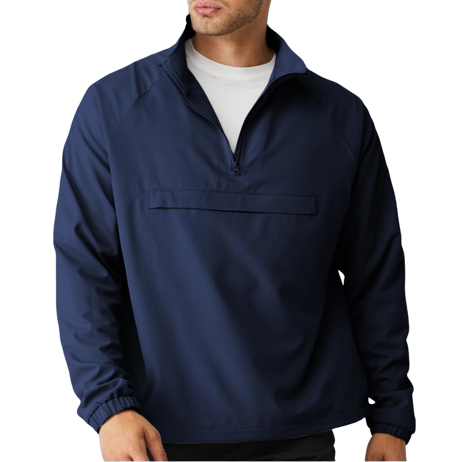 Aulemen Pullover da uomo casual con zip a un quarto - Giacca a vento atletica le