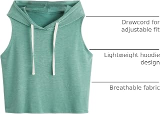 SweatyRocks Women's Summer Sleeveless Hooded Tank Top T-Shirt for Athletic Exercise Relaxed Breathable