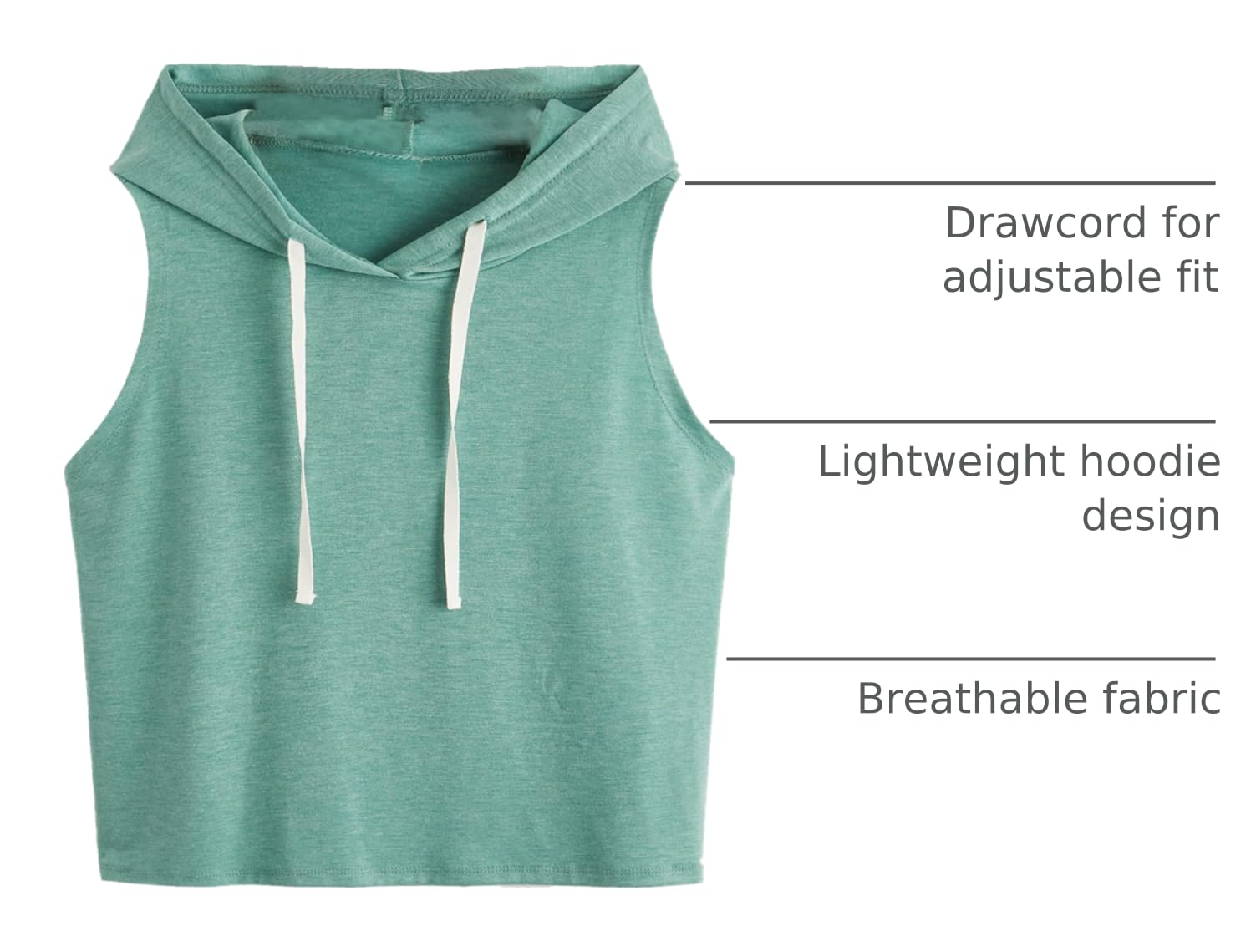 SweatyRocks Women's Summer Sleeveless Hooded Tank Top T-Shirt for Athletic Exerc