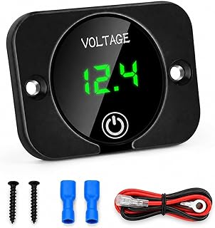 Linkstyle DC 12V 24V Battery Voltage Gauge, Waterproof 6-30V Digital Voltmeter with Battery Monitor, Touch Switch & Reverse Polarity Protection for Car Boat Motorcycle Truck Campervan