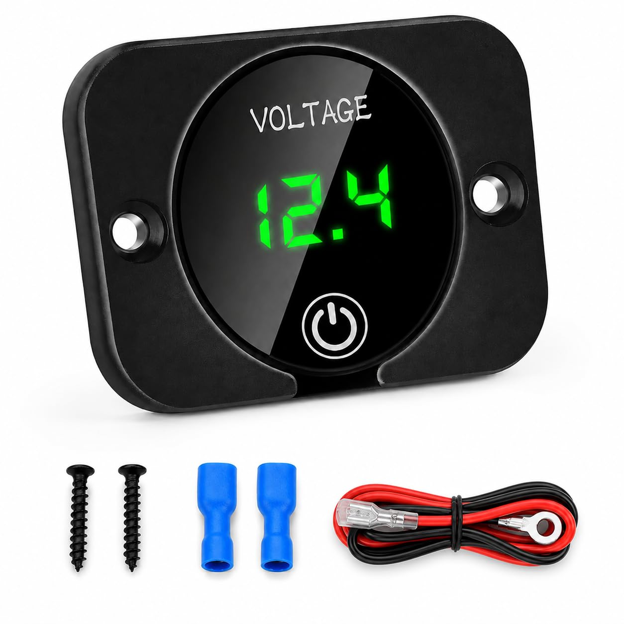 Linkstyle DC 12V 24V Battery Voltage Gauge, Waterproof 6-30V Digital Voltmeter w