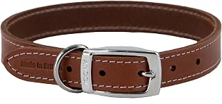 Ancol Heritage Comfortable Die Cast Fitting Leather Dog Collar - Tan Bridle Leather Pet Training Accessory - Durable Supple Design for Puppies and Dogs - 28-36cm Size 3