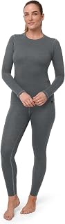 DANISH ENDURANCE Base Layer Women's Merino Wool Top and Bottom Set, Cold Weather Inner, Thermal Underwear, Breathable, Antibacterial, Deodorizing, Long Sleeve Shirt and Tights, Cold Weather Clothing