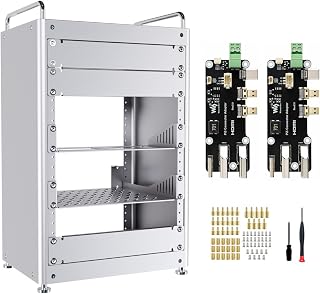 Waveshare HomeRack 8U Server Cabinet Basic Kit, 10inch Desktop All Aluminum Alloy Rack, High Compatibility