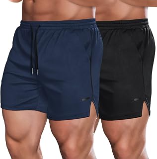 COOFANDY 2 Pack Mens Quick Dry Workout Shorts - Lightweight 5" Athletic Shorts with Pockets