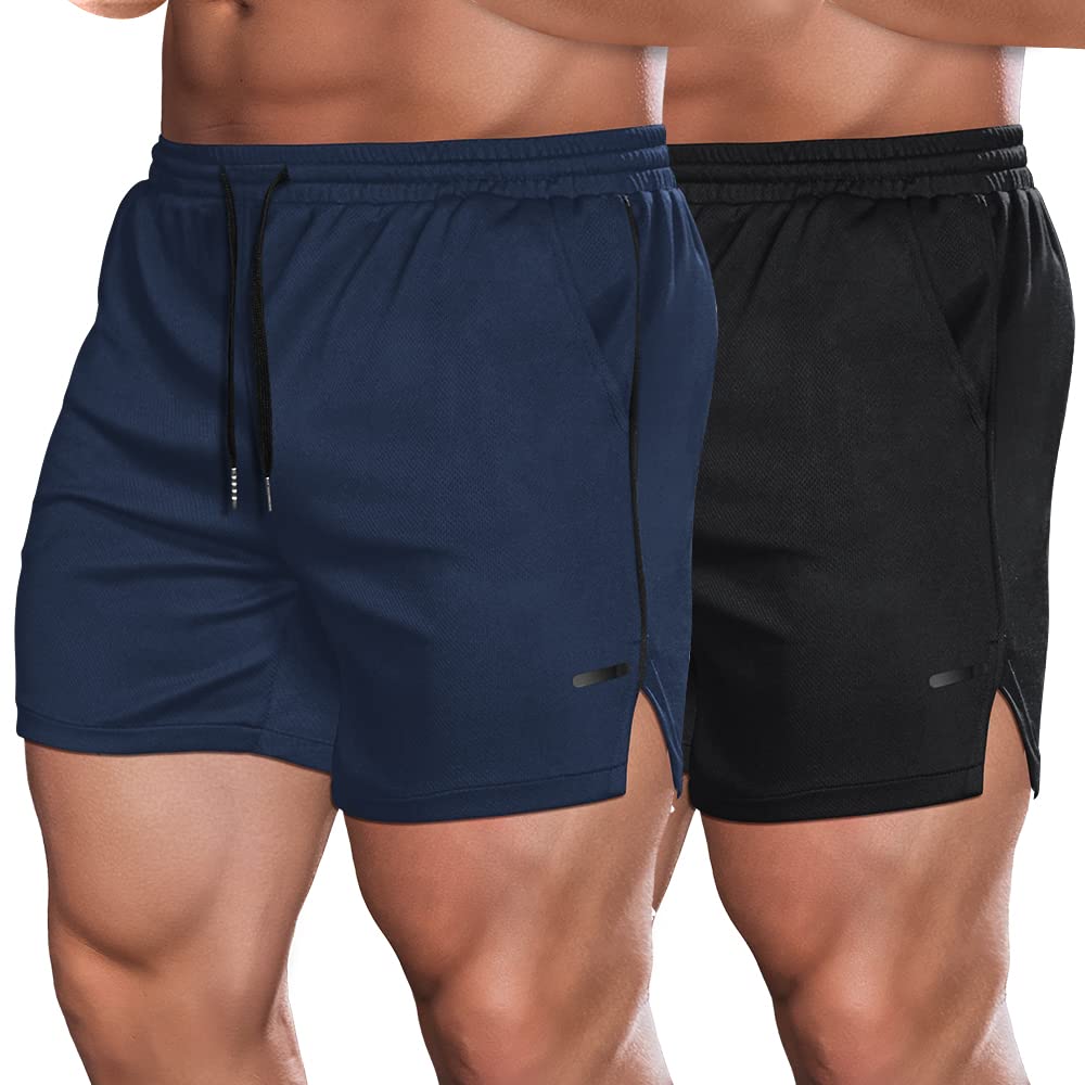 COOFANDY 2 Pack Mens Quick Dry Workout Shorts - Lightweight 5" Athletic Shorts w
