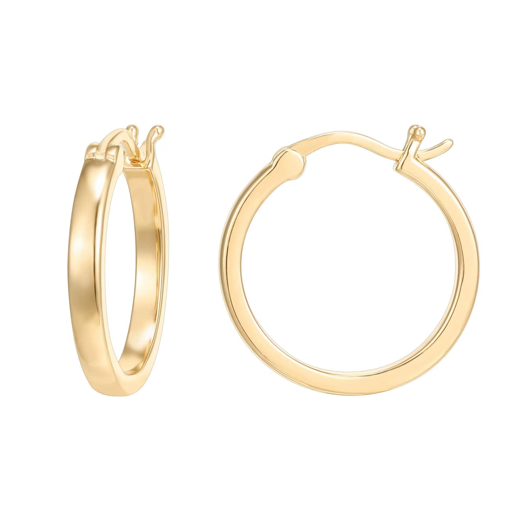 14K Gold Hoop Earrings For Women, Large Hoops Earrings for Gold Hoops Earrings F
