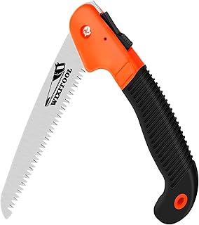 Folding Hand Saw, Pruning Saw for Trimming Gardening Camping Hiking Orange | Held Design Portable Survival Foldable Jab Saw with Rugged Blade(7") Ergonomic Non-Slip Handle Security Lock