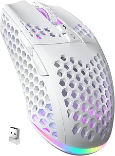 SOLAKAKA SM600 Wireless Gaming Mouse,Tri-Modes BT5.0/Type-C Wired/2.4G Wireless Mouse with 2 Side Buttons, Programmable Macro Gamer Mouse with RGB Light for Laptop/PC/Mac