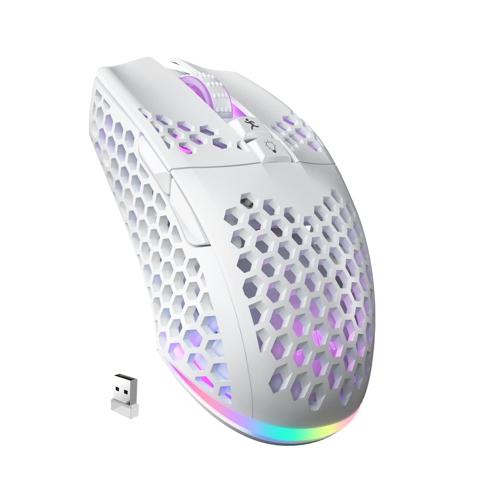 SOLAKAKA SM600 Wireless Gaming Mouse,Tri-Modes BT5.0/Type-C Wired/2.4G Wireless 
