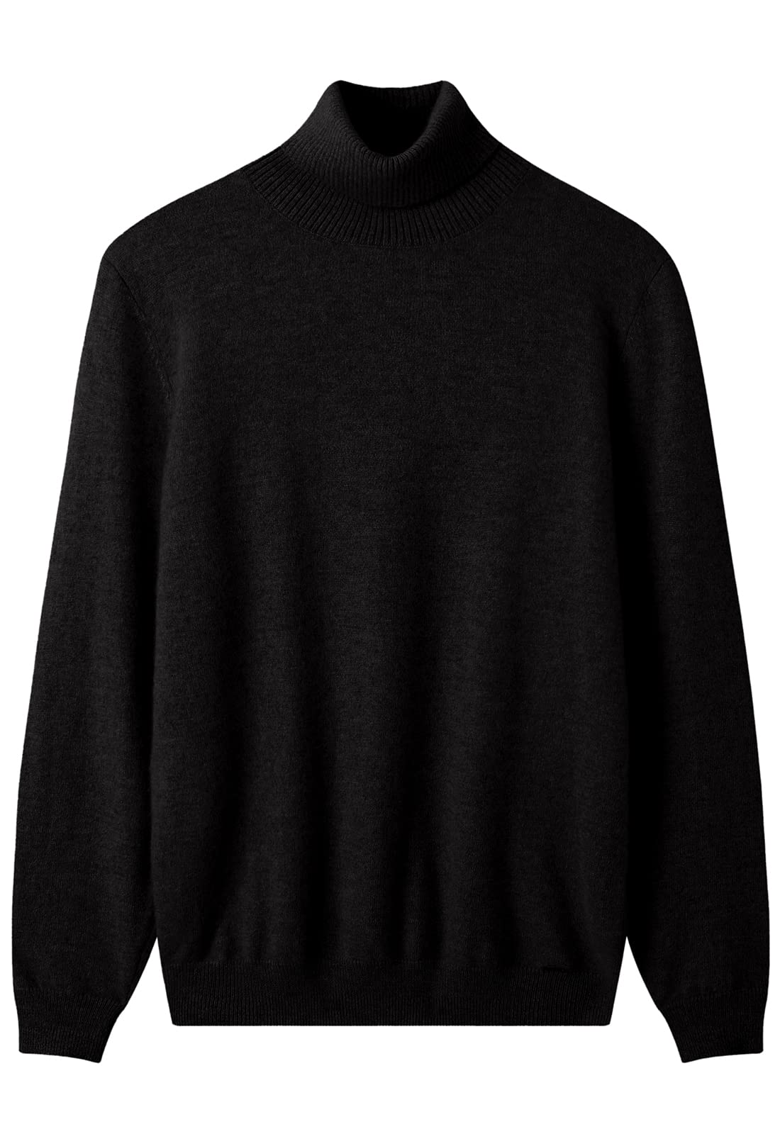 ZHILI Men's Cashmere Sweater Solid Color Turtleneck Sweater