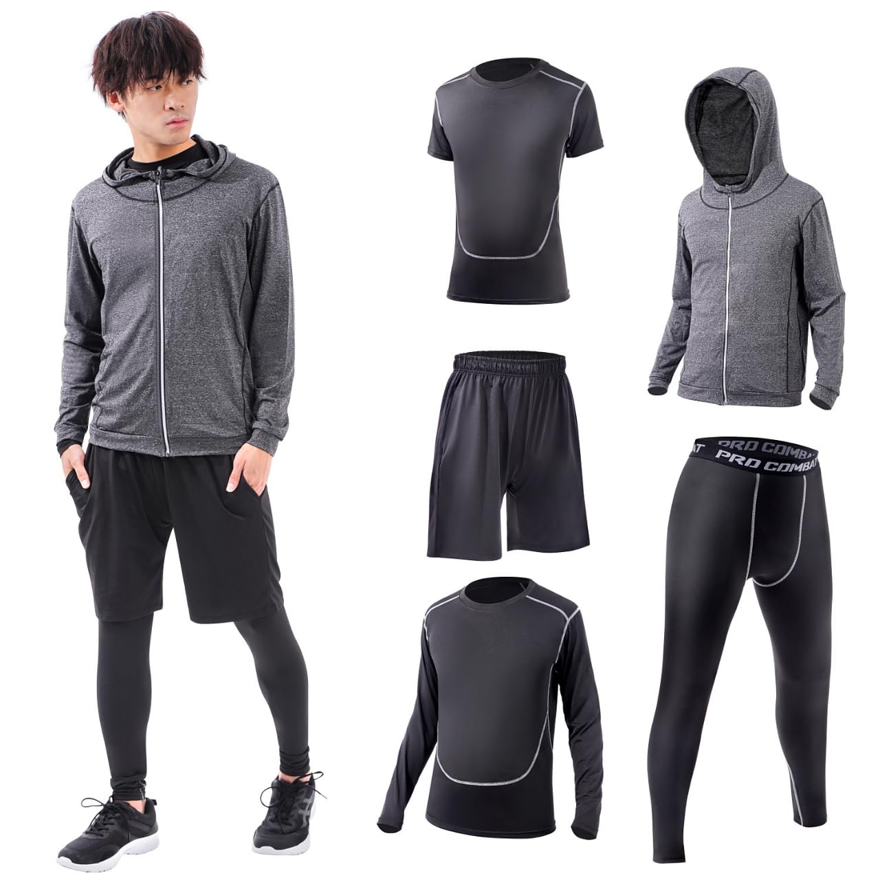 Lamily Men's Compression Wear 【Supervised by a Certified Physical The】 【Moderate