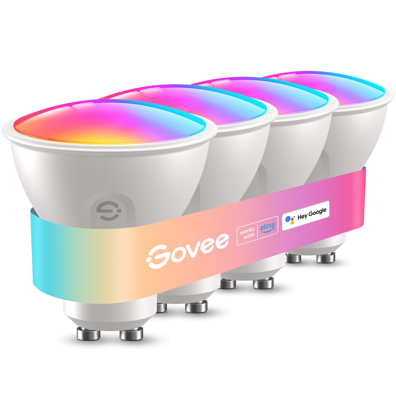 Govee Smart Bulb GU10 RGBWW, 400lm LED Light Bulbs Work with Alexa, 4 Pack | Goo