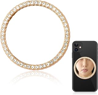 Smartphone Mirror Sticker, Phone Mirror Sticker, Bling Diamond Makeup Sticker on Back of Phone (Round)