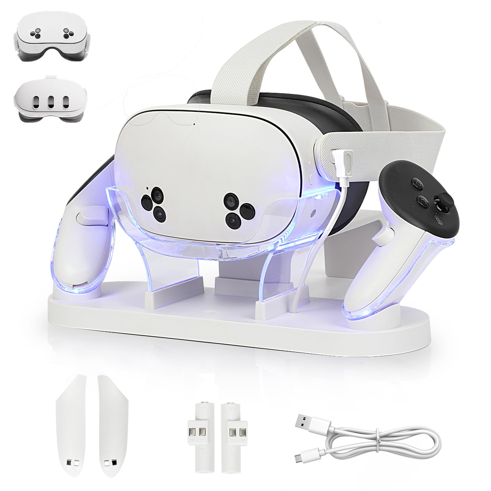 Growalleter for MetaQuest 3S/Quest 3 Charging Dock, VR Charger Station Stand for