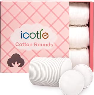 ICOTLE Cotton Rounds for Face, 210 Count, 100% Cotton, Lint-Free, 2.28 in