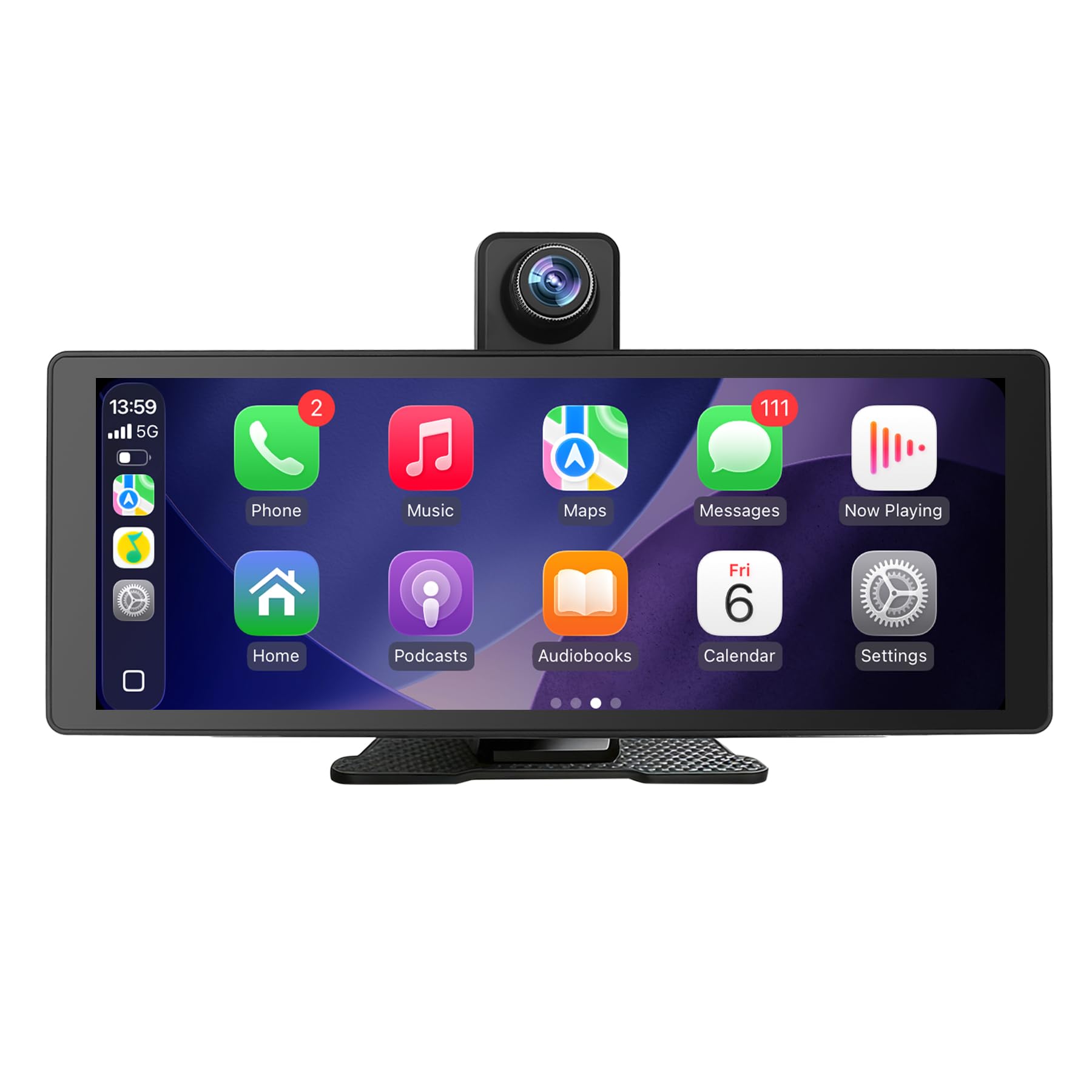 10.26" Wireless Carplay & Android Auto Screen for Car with Dash Cam Front | Port
