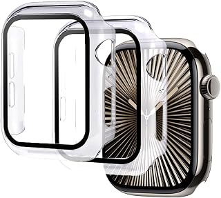 Screen Protector Case for Apple Watch 44mm 40mm 46mm 42mm 41mm 45mm 42mm 38mm Series 11 10 9 8 7 6 5 4 3 SE/2nd Generation, PC Hard Cover Glass