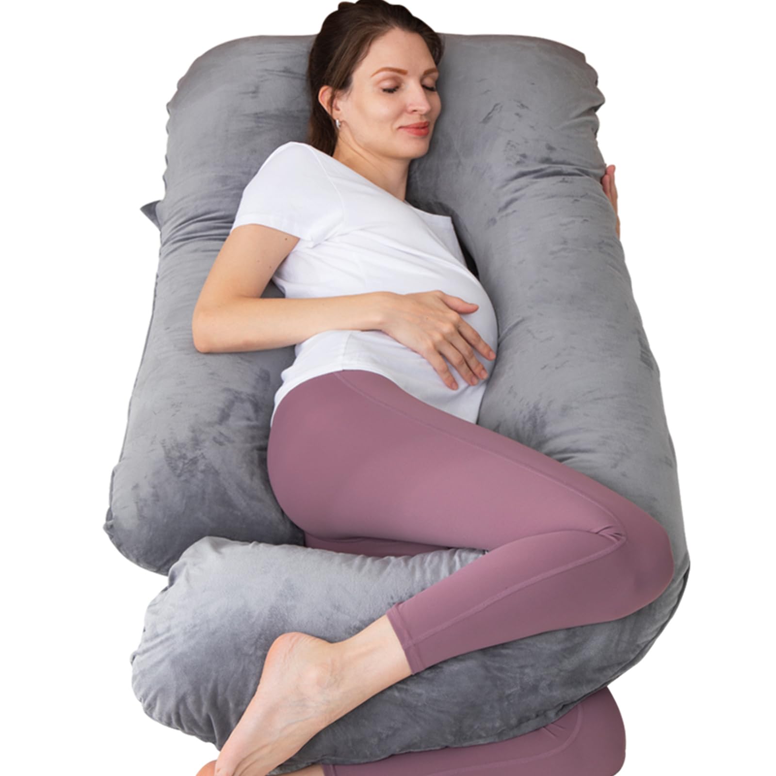 MOON PINE Pregnancy Pillow, U Shaped Full Body Pillow for Maternity Support, Sle