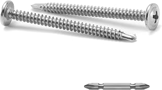 #8 x 2 Sheet Metal Screws 100pcs 410 Stainless Steel Truss Head Fast Self Tapping Screws