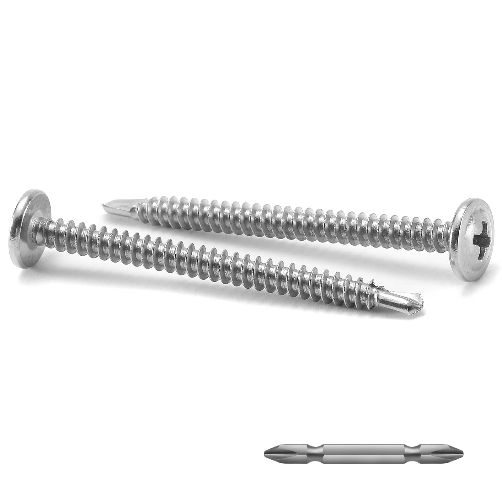 #8 x 2 Sheet Metal Screws 100pcs 410 Stainless Steel Truss Head Fast Self Tappin