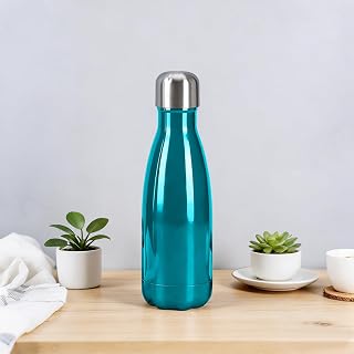 350ml Stainless Steel Water Bottle, Double Walled, Vacuum Insulated, Leak Proof, Sports Water Bottle 304 Inner 201, Reusable, Keeps Drinks Hot and Cold, Blue