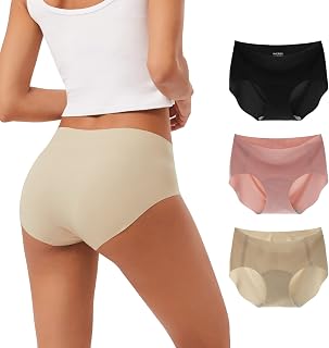 INNERSY Women's Seamless Touch Hipster Panties No Show Quick Dry Underwear 3-Pack