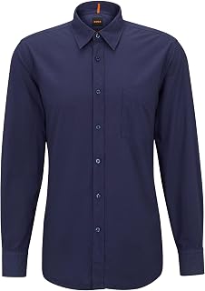BOSS Mens Relegant 6 Regular-fit Shirt in Organic-Cotton poplin