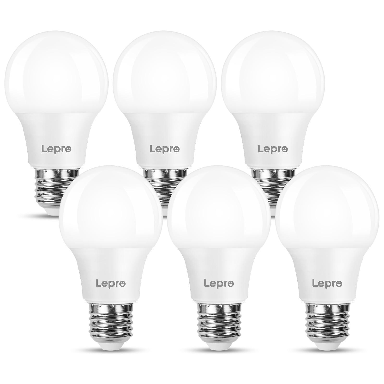 Lepro E27 Screw Bulb, 8.5W, 60W Equivalent, 806lm 2700K Warm White, 6 Pack | GLS