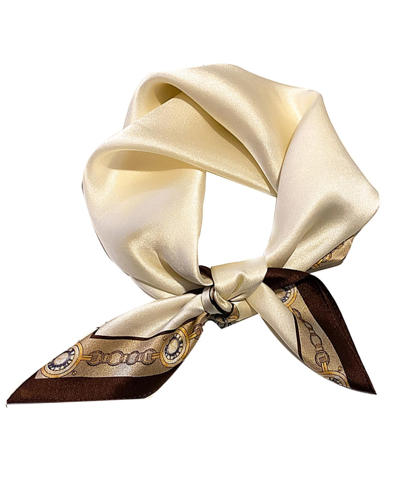 Silk Square Scarf For Hair Women Men Natural Neckerchief Digital Printed Headsca