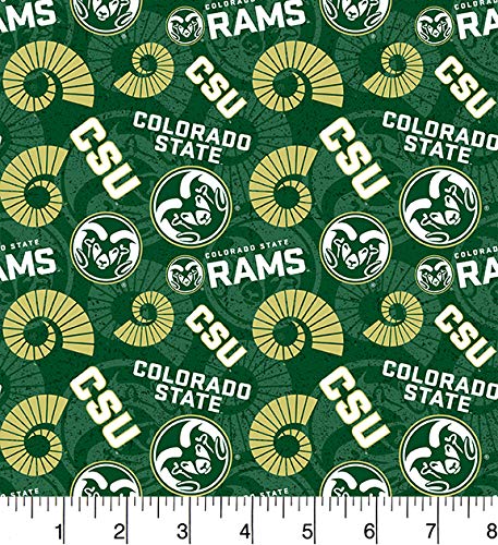 SYKEL ENTERPRISES Colorado State University Cotton Fabric with New Tone ON Tone 