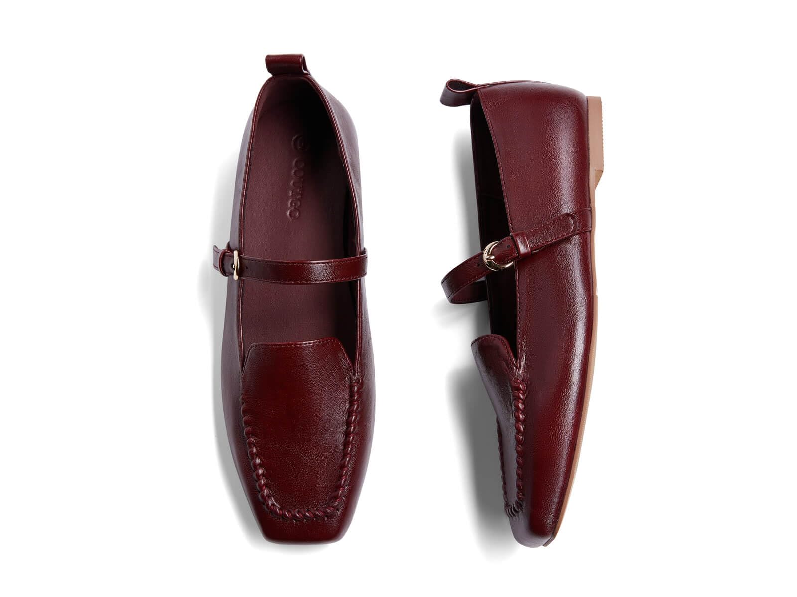Coutgo Mary Jane Ballerine da donna con punta quadrata senza lacci, comode, eleg