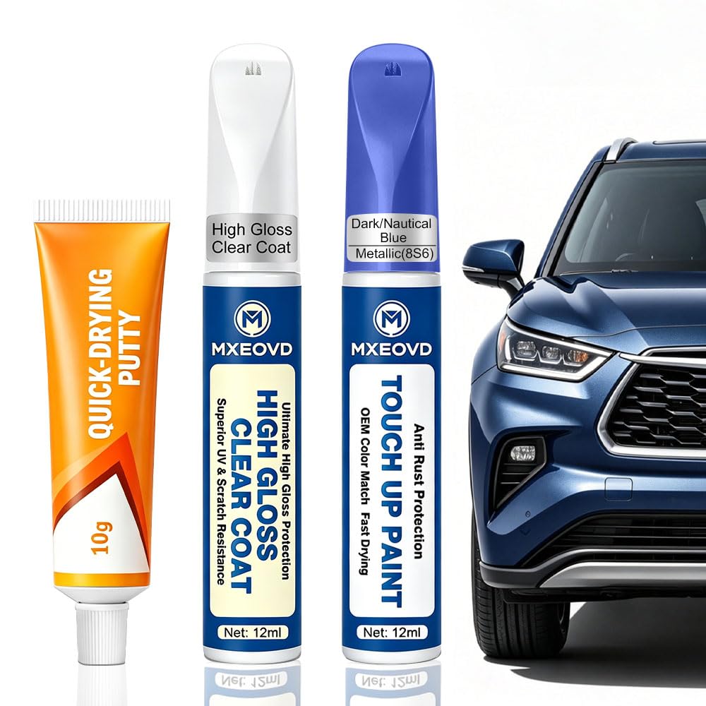 Dark/Nautical Blue Metallic(8S6) Touch Up Paint Compatible with Toyota, All in O