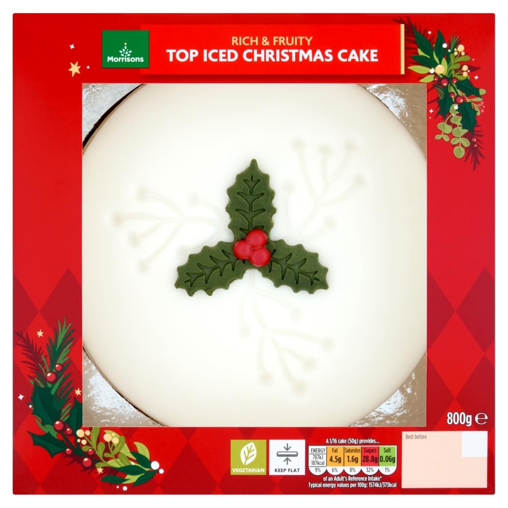 Morrisons Christmas Top Iced Fruit Cake (Forced)