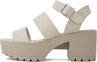 Soda Account ~ Women's Open Toe Two Band Yoke Sole Fashion Sandals with Block Heel and Adjustable Ankle Strap
