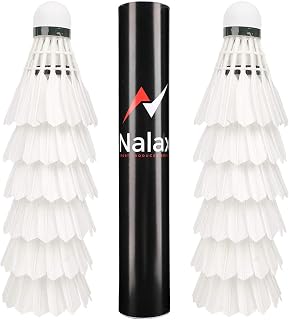 Nalax Badminton Birdie,12-Pack Professional Duck Feather Badminton Shuttlecocks Feather Ball With Great Durability Stability and Balance,Suitable for Professional Training Or Family Outdoor Sports