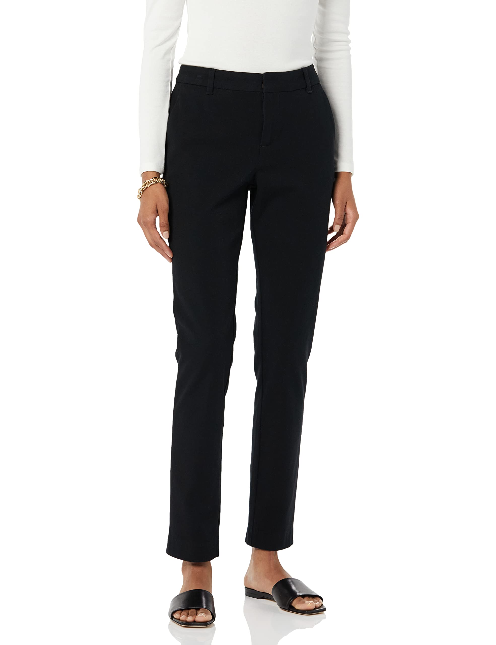 Amazon Essentials Women's Straight Leg Long Bi-Stretch Trousers